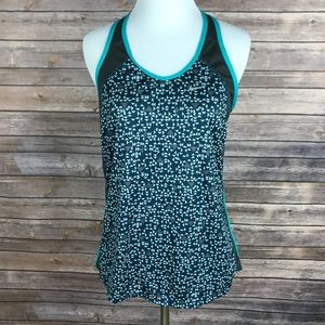 Nike Dri Fit Medium Turquoise Gray Print Tank Top